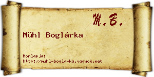 Mühl Boglárka névjegykártya